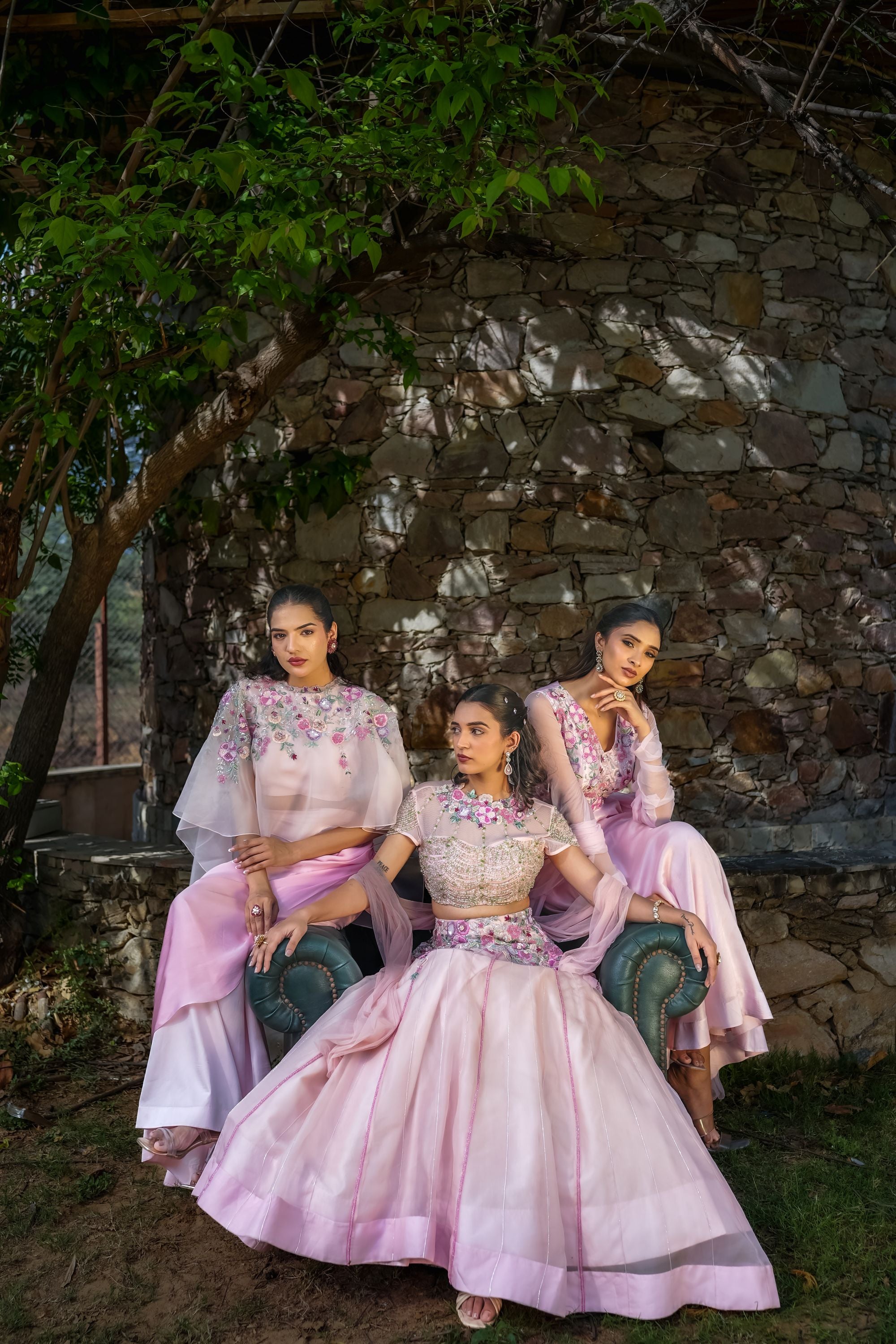 Blooming blush Anarkali set