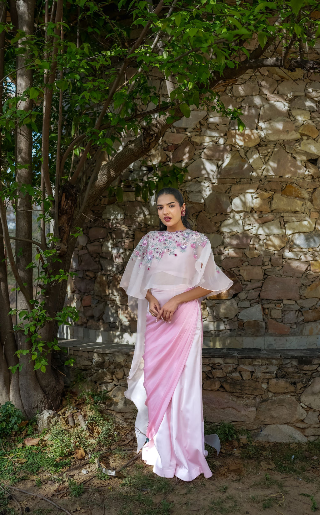 Blooming blush cape set