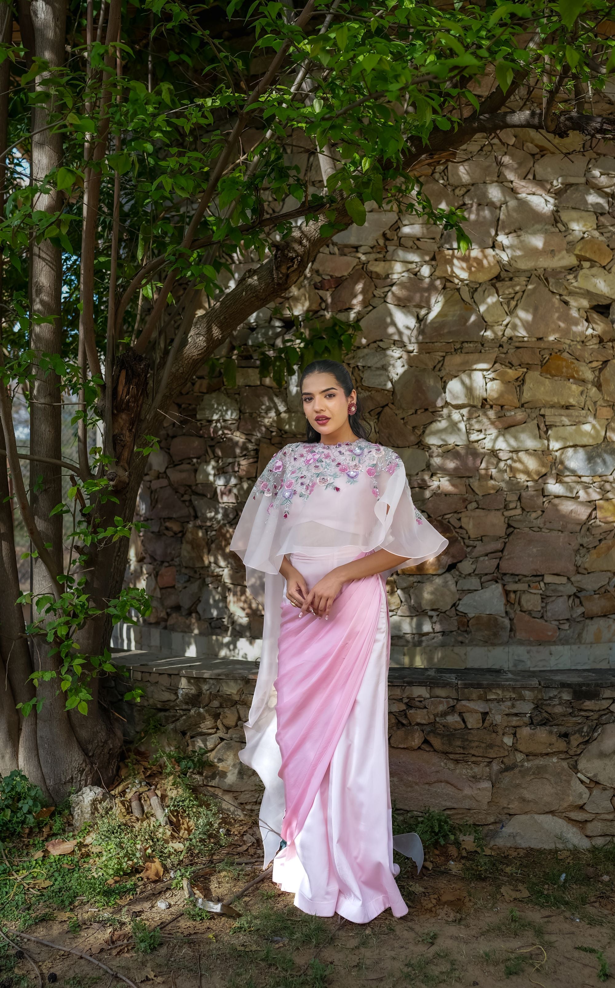 Blooming blush cape set