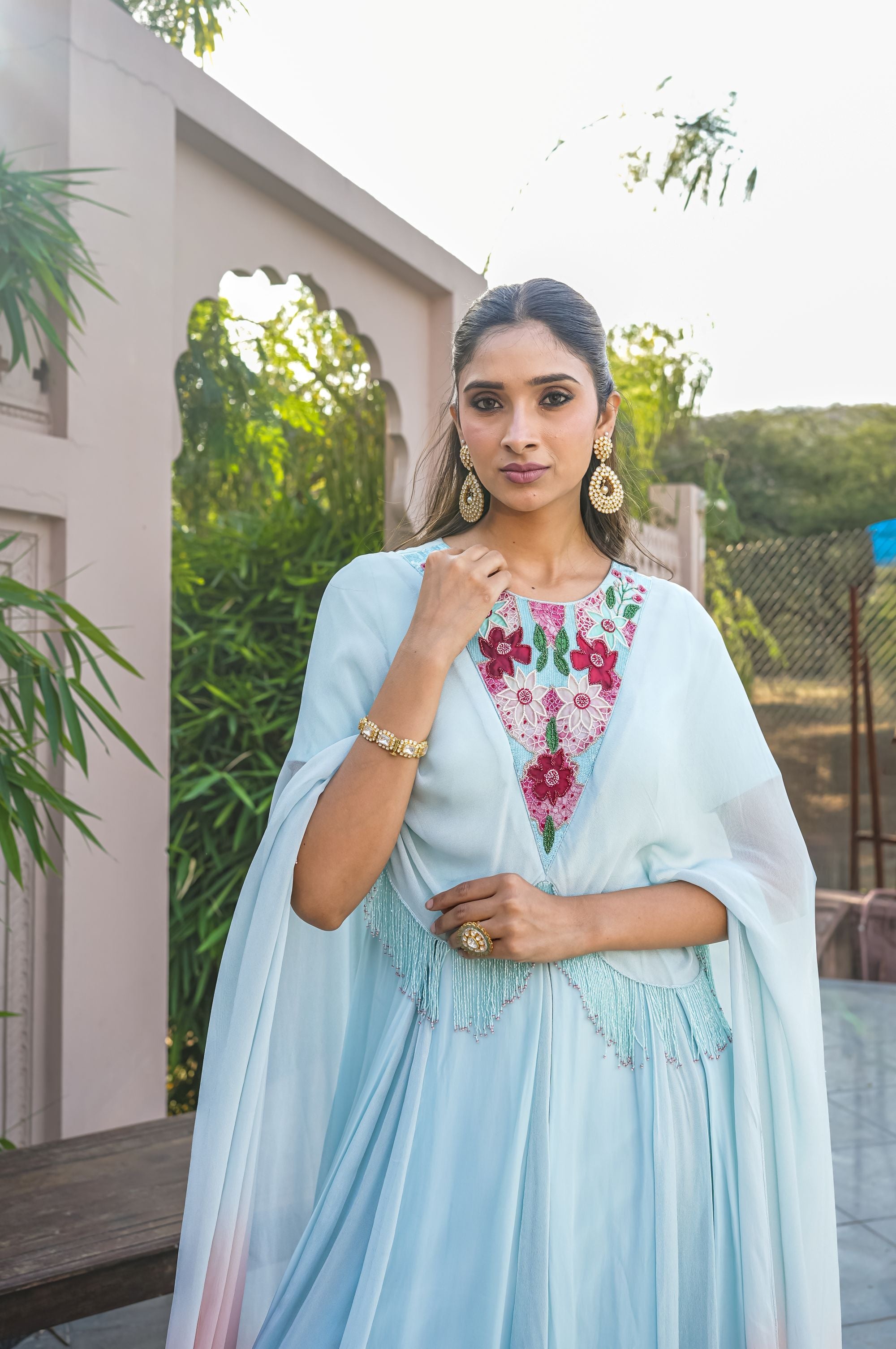 Aqua muse gown set