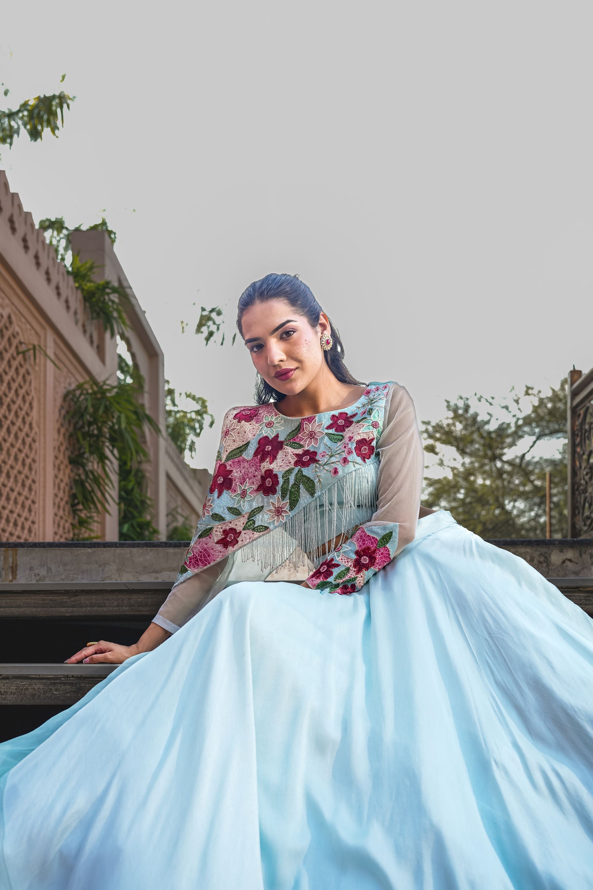 Aqua muse skirt set