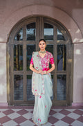 Minted blush saree set